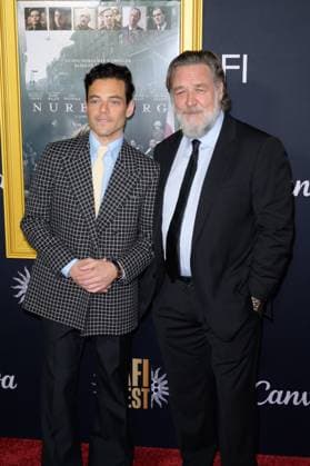 Nuremberg Premiere - Los Angeles, USA LOS ANGELES, USA. October 24, 2025: Rami Malek & Russell Crowe at the AFI FEST premiere for Nuremberg at the TCL Chinese Theatre. Los Angeles CA USA  Copyright: xPaulxSmith Featureflashx