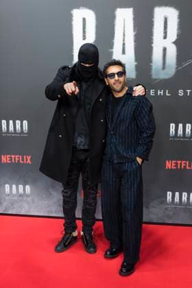 Babo, Premiere in der Astor Film Lounge, Berlin, 24.10.2025 Aykut Anhan aka Haftbefehl und Elyas M Barek bei der Premiere des Netflix Films Babo in der Astor Film Lounge Berlin am 24.10.2025. Berlin Astor Film Lounge Copyright: xBenxKriemannx