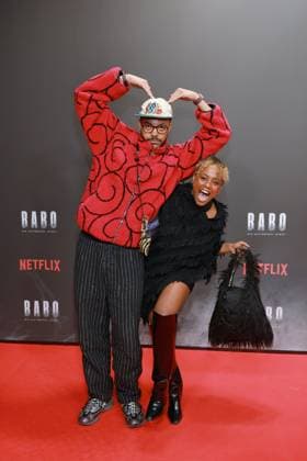 24.10.2025, Yannick Niang und Tsellot Melesse zur Netflix Premiere von Babo Ð Die Haftbefehl-Story, Astor Film Lounge, Berlin, Berlin