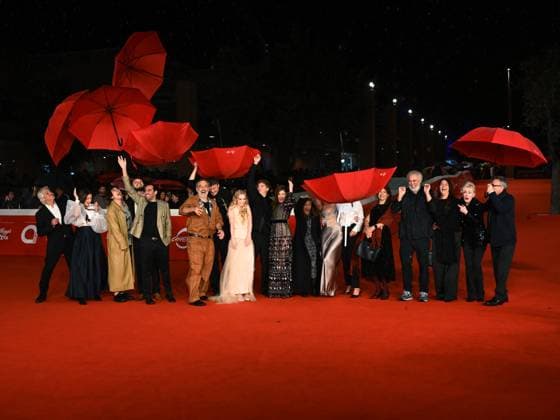 Rome Cinema Fest 2025, evening 11 - Red Carpet for the film Illusion. Pictured are the cast with umbrellas.  Copyright: xMaurizioxD Avanzox xipa-agency.netx xDxAvanzo Provvisionatox IPA_Agency_IPA67066021