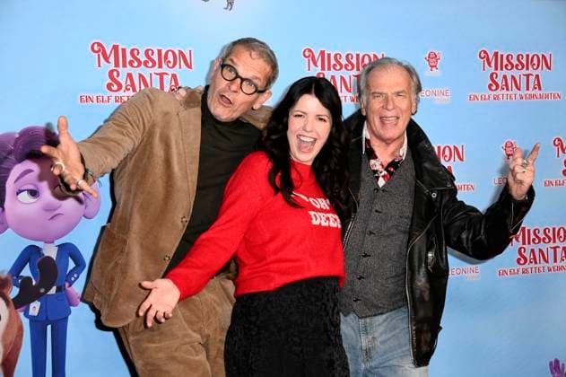 Götz Otto, Malwanne und Wolfgang Fierek bei der Premiere des Kinofilms Mission Santa - Ein Elf rettet Weihnachten im Kino in der KulturBrauerei. Berlin, 25.10.2025