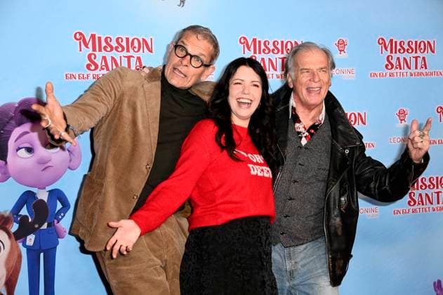 Götz Otto, Malwanne und Wolfgang Fierek bei der Premiere des Kinofilms Mission Santa - Ein Elf rettet Weihnachten im Kino in der KulturBrauerei. Berlin, 25.10.2025
