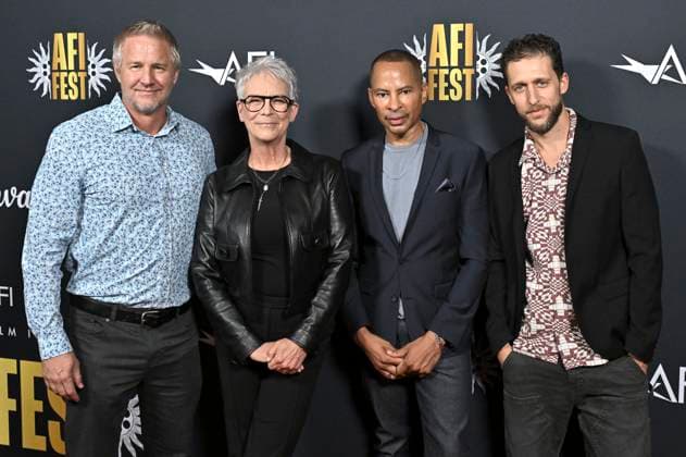 Daniel Junge, Jamie Lee Curtis, Wellington Love und Jed Alan bei der Premiere des Dokumentarfilms I Was Born This Way auf dem 39. AFI Fest 2025 im TCL Chinese 6 Theatre. Los Angeles, 26.10.2025