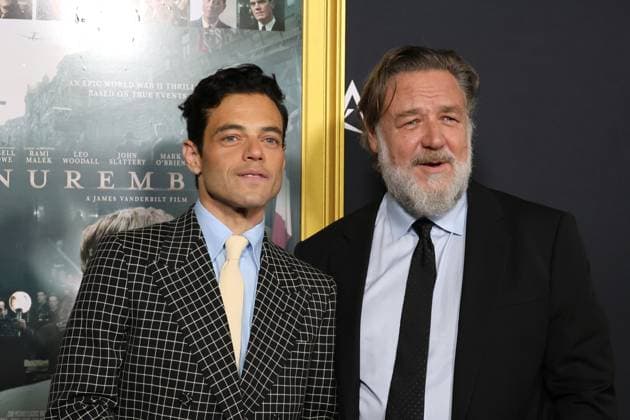 October 27, 2025, Los Angeles, Ca, USA: LOS ANGELES - OCT 24: Rami Malek, Russell Crowe at the 2025 AFI FEST - Nuremberg Premiere at the TCL Chinese Theater IMAX on October 24, 2025 in Los Angeles, CA Los Angeles USA - ZUMAb170 20251027_aap_b170_017 Copyright: xKayxBlakex