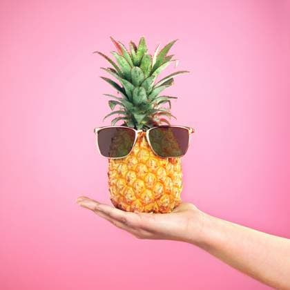 Fruit, sunglasses and pineapple in hand of person on studio, pink background and mockup space. Party, food and offer cool snack in summer for nutrition, diet and wellness benefits from vitamin c Fruit, sunglasses and pineapple in hand of person on studio, pink background and mockup space. Party, food and offer cool snack in summer for nutrition, diet and wellness benefits from vitamin c., model released, , 59428642.jpg RECORD DATE NOT STATED