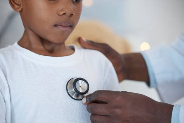Black people, kid and hands of doctor with stethoscope for checkup or appointment at clinic. Boy, child and pediatrician for healthcare or medical with support, trust and wellness with assessment Black people, kid and hands of doctor with stethoscope for checkup or appointment at clinic. Boy, child and pediatrician for healthcare or medical with support, trust and wellness with assessment., model released, , 60931338.jpg RECORD DATE NOT STATED