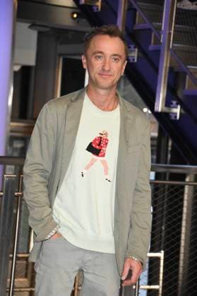NEW YORK, NY- OCTOBER 27: Tom Felton Lights the Empire State Building to celebrate his Broadway debut when he returns to same iconic role now on stage in Harry Potter and the Cursed Child on October 27, 2025 in New York City. Copyright: xmpi099x