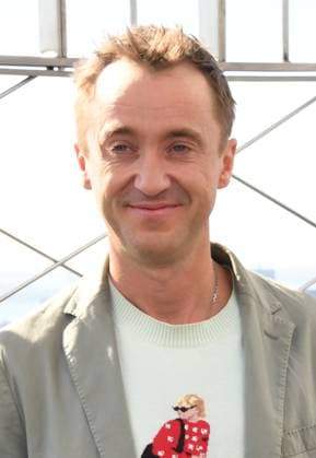 NEW YORK, NY- OCTOBER 27: Tom Felton Lights the Empire State Building to celebrate his Broadway debut when he returns to same iconic role now on stage in Harry Potter and the Cursed Child on October 27, 2025 in New York City. Copyright: xMediaPunchx