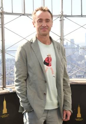 NEW YORK, NY- OCTOBER 27: Tom Felton Lights the Empire State Building to celebrate his Broadway debut when he returns to same iconic role now on stage in Harry Potter and the Cursed Child on October 27, 2025 in New York City. Copyright: xMediaPunchx