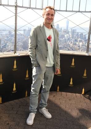 Tom Felton Lights the Empire State Building to celebrate his Broadway debut when he returns to same iconic role now on stage in Harry Potter And The Cursed Child Featuring: Tom Felton Where: New York City, New York, United States When: 27 Oct 2025 Credit: mpi099 MediaPunch INSTARimages EDITORIAL USE ONLY. NOT FOR USE BY NEWSPAPERS BASED IN THE UK. Copyright: xx instar55218791