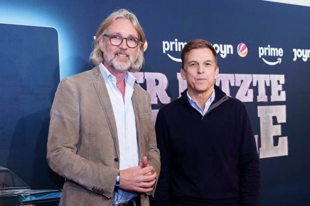 Marc Rasmus und Christoph Schneider bei der Premiere der Prime Video SAT.1-Serie Der letze Bulle im Gloria Palast. München, 27.10.2025 *** Marc Rasmus and Christoph Schneider at the premiere of the Prime Video SAT 1 series Der letze Bulle at the Gloria Palast Munich, 27 10 2025 Foto:xN.xKolinzx xFuturexImagex bulle_5006