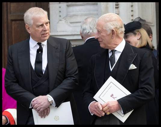 . 28 10 2025. London, United Kingdom. File pics of Prince Andrew with Sarah Ferguson, King Charles III b, Prince William and Kate Middleton at the funeral of the Duchess of Kent in London on 16th September 2025 .  xStephenxLockx xi-Imagesx IIM-26334-0003