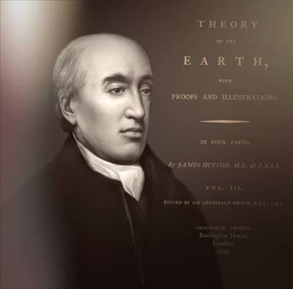 Porträt von James Hutton, 1726 — 1797, schottischer Geologe, Landwirt, Chemiefabrikant, Naturforscher und Arzt, Vater der modernen Geologie, Titel seines Buches Theorie der Erde, digital bearbeitet Portrait of James Hutton, 1726 – 1797, Scottish geologist, agriculturalist, chemical manufacturer, naturalist and physician, the Father of Modern Geology, title of his book Theory of the Earth, digitally edited Copyright: imageBROKER Heinz-DieterxFalkens iblhfa15486649.jpg