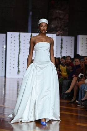 October 28, 2025, Madrid, Spain: A model showcases creations by Candelas Y Felipa during the Atelier Couture bridal catwalk within Madrid Fashion Week, at Fabrica de Tapices in Madrid. Madrid Spain - ZUMAs197 20251028_aaa_s197_113 Copyright: xAtilanoxGarciax