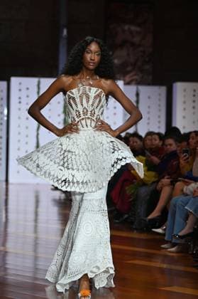 October 28, 2025, Madrid, Spain: A model showcases creations by Senorito Ortega during the Atelier Couture bridal catwalk within Madrid Fashion Week, at Fabrica de Tapices in Madrid. Madrid Spain - ZUMAs197 20251028_aaa_s197_234 Copyright: xAtilanoxGarciax