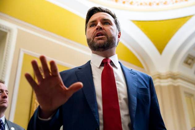 Vice President JD Vance speaks to the press after joining the Senate Republican caucus luncheon at the U.S. Capitol in Washington, DC on Tuesday, October 28, 2025.  WAP20251028343 BONNIExCASH
