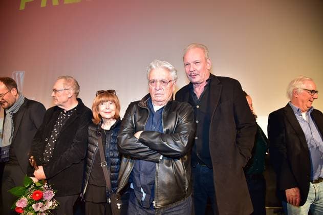68. Preisverleihung Ernst-Lubitsch-Preis Josef Hader, Preisträger 2025, Ursula Monn, Henry Hübchen, Leander Haussmann zur 68. Preisverleihung Ernst-Lubitsch-Preis im kino Babylon Berlin am 29.10.2025