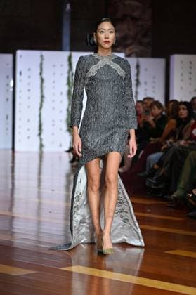 October 29, 2025, Madrid, Spain: A model showcases creations by Maria Diezma during the Atelier Couture bridal catwalk within Madrid Fashion Week at Fabrica de Tapices. Madrid Spain - ZUMAs197 20251029_aaa_s197_319 Copyright: xAtilanoxGarciax