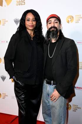 Rosalind Baffoe und Puria Safary bei der 67. Verleihung vom Ernst-Lubitsch-Preis 2025 im Kino Babylon. Berlin, 29.10.2025
