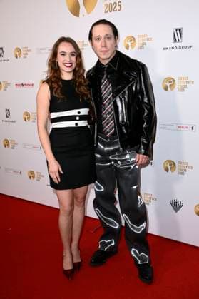 Alexis Freidinger und Timo Jacobs bei der 67. Verleihung vom Ernst-Lubitsch-Preis 2025 im Kino Babylon. Berlin, 29.10.2025