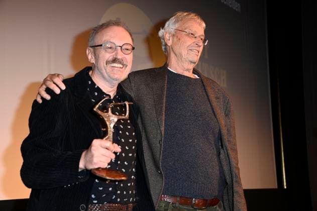 Josef Hader und Gerhard Polt bei der 67. Verleihung vom Ernst-Lubitsch-Preis 2025 im Kino Babylon. Berlin, 29.10.2025
