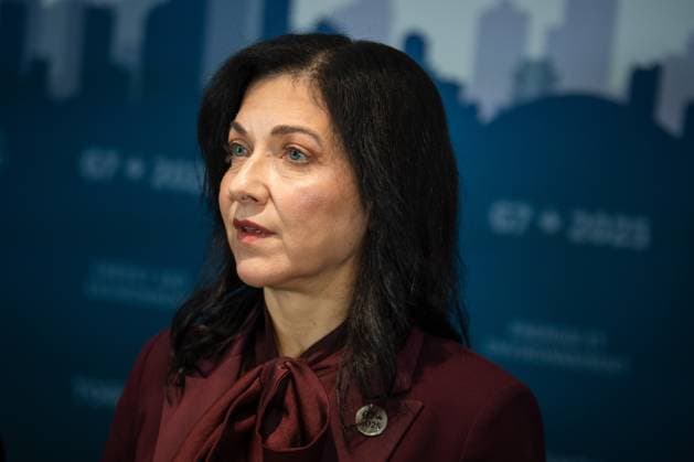 October 30, 2025, Toronto, On, Canada: Katherina Reiche, Federal Minister for Economic Affairs and Energy of Germany, speaks to media at the G7 Energy and Environment MinistersöÄÃ Meeting in Toronto, on Thursday, October 30, 2025. Toronto Canada  - ZUMAc35_ 20251030_zaf_c35_057 Copyright: xLauraxProctorx