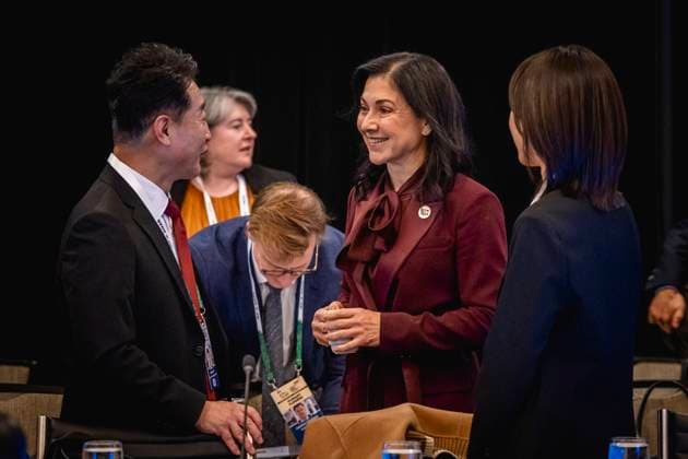 Katherina Reiche (CDU), Bundesministerin fuer Wirtschaft und Energie, aufgenommen im Rahmen ihrer Ankunft beim G7 Energie- und Umweltministertreffen in Toronto, 30.10.2025. Fotografiert im Auftrag des MInisteriums fuer Wirtschaft und Energie Toronto Kanada Copyright: xJulianexSonntag BMWEx