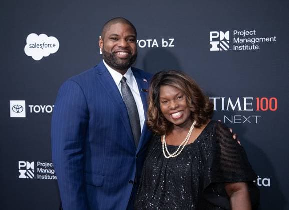 Byron Donalds and guest arrive on the red carpet for the 2025 TIME100 Next at Current at Chelsea Piers Pier 59 on Thursday, October 30, 2025 in New York City.  NYP20251030575 SERENAxXUxNING