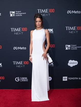 Maura Higgins arrives on the red carpet for the 2025 TIME100 Next at Current at Chelsea Piers Pier 59 on Thursday, October 30, 2025 in New York City.  NYP20251030519 SERENAxXUxNING