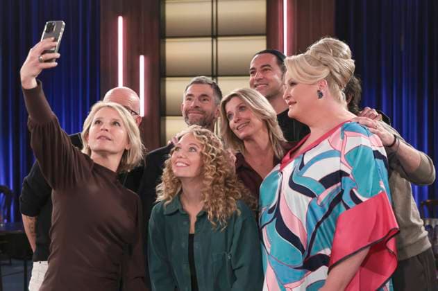 Susan Link, Lotta Lubkoll, Micky Beisenherz, Valerie Niehaus, Bülent Ceylan und Daphne de Luxe bei der Aufzeichnung der WDR-Talkshow Kölner Treff im WDR Studio BS 3. Köln, 30.10.2025