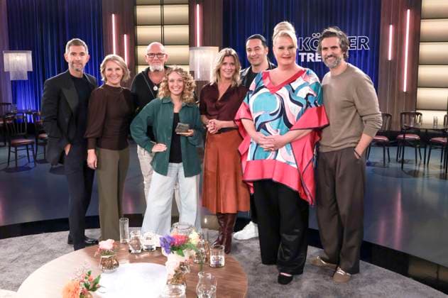 Micky Beisenherz, Susan Link, Björn Both, Lotta Lubkoll, Valerie Niehaus, Bülent Ceylan, Daphne de Luxe und Tom Beck bei der Aufzeichnung der WDR-Talkshow Kölner Treff im WDR Studio BS 3. Köln, 30.10.2025