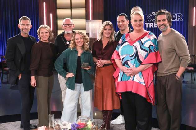 Micky Beisenherz, Susan Link, Björn Both, Lotta Lubkoll, Valerie Niehaus, Bülent Ceylan, Daphne de Luxe und Tom Beck bei der Aufzeichnung der WDR-Talkshow Kölner Treff im WDR Studio BS 3. Köln, 30.10.2025