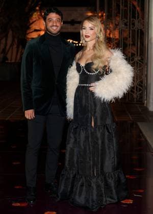 Carlos Vela and Saioa Canibano attend the 2025 Dia De Muertos Gala Presented by Lexus, Tequila Don Julio, Nike, DNERO, Calamigos Ranch and Maremoto at the Los?Angeles? River?Center?&?Gardens in Los Angeles on Thursday, October 30, 2025.  LAP20251030072 GREGxGRUDT