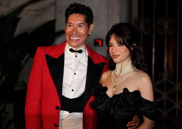 Carlos Eric Lopez and Camila Cabello attend the 2025 Dia De Muertos Gala Presented by Lexus, Tequila Don Julio, Nike, DNERO, Calamigos Ranch and Maremoto at the Los?Angeles? River?Center?&?Gardens in Los Angeles on Thursday, October 30, 2025.  LAP20251030056 GREGxGRUDT
