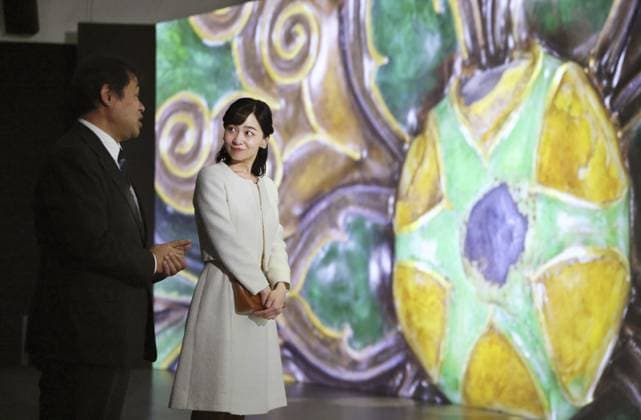 Princess visits exhibition digitally showcasing imperial treasures Japanese Princess Kako visits Ueno Royal Museum in Tokyo on Oct. 31, 2025, for a special exhibition digitally displaying imperial artifacts housed in the Shosoin treasure house in the ancient Japanese capital of Nara. (Pool photo)  A14AA0004994247P