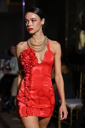 International Flamenco Fashion Week Madrid, (SIMOF) in Spain - 31 Oct 2025 A model walks in a Amparo Pardal design at the International Flamenco Fashion Week Madrid, (SIMOF) show, at the Wellington Hotel. Madrid Spain Copyright: xAtilanoxGarciax xSOPAxImagesx FOTO54242