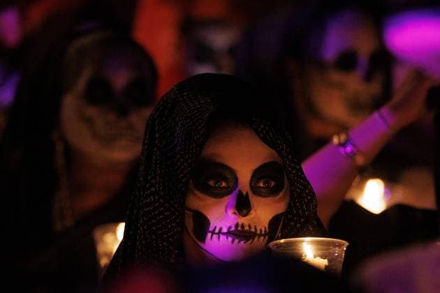 MERIDA, The Netherlands, 2025-10-31 21:08:08 Merida, October 31, 2025. As part of the Hanal Pixan (food for the souls), the Walk of the Souls (Paseo de las Animas) took place, starting from the common cemetery. Hanal Pixan is celebrated in the Yucatan during the Day of the Dead (Dia de Muertos) and has a Mayan origin. Photo: NLBEELD Robert Meerding Credit: NL Beeld Robert Meerding - Inc  Copyright: xx x