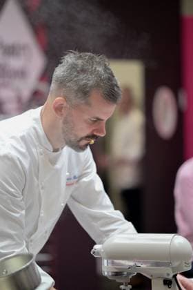 Salon Du Chocolat - Chefs from Le Bristol Maxence Barbot, Pastry Chef of Le Bristol Paris, during the Pastry Show of the 30rd Salon Du Chocolat Et De La Patisserie - Chocolate Fair held at Parc des Expositions Porte de Versailles on October 31, 2025 in Paris, France.Photo by Jana Call me J ABACAPRESS.COM Paris Ile de France France  Copyright: xJanaxCallxmexJ ABACAx