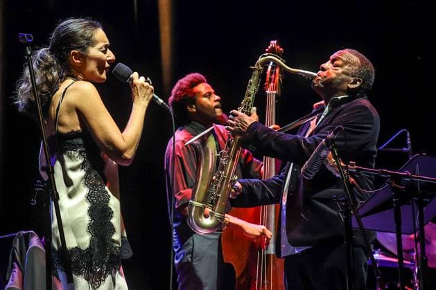 Konzert von David Murray, Jazzfest 2025 Berlin, Hauss der Festspiele David Murray – tenor saxophone, bass clarinet Marta Sánchez – piano Luke Stewart – double bass Chris Beck – drums Francesca Cinelli-Portervoc.
