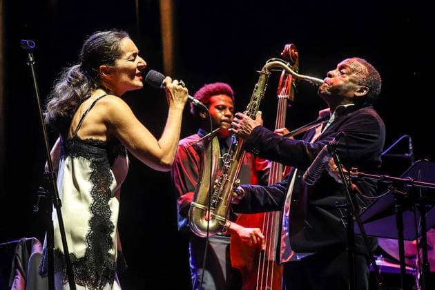 Konzert von David Murray, Jazzfest 2025 Berlin, Hauss der Festspiele David Murray – tenor saxophone, bass clarinet Marta Sánchez – piano Luke Stewart – double bass Chris Beck – drums Francesca Cinelli-Portervoc.