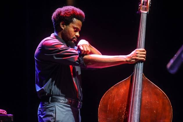 Konzert von Luke Stewart, Jazzfest 2025 Berlin, Hauss der Festspiele Luke Stewart – double bass mit David Murray – tenor saxophone, bass clarinet Marta Sánchez – piano Luke Stewart – double bass Chris Beck – drums Francesca Cinelli-Portervoc.