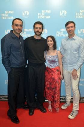 CORAL GABLES, FLORIDA - NOVEMBER 01: Journalist Ramin Setoodeh, Actor Dylan O Brien, Director of the Miami Film Festival, Programming Lauren Cohen and Executive Director of the Miami Film Festival, James Wooley attend the Twinless premiere during the 12th Annual Miami Film Festival GEMS honoring Dylan O Brien with The MFF™s Vanguard Award at UM Bill Cosford Cinema on November 01, 2025 in Coral Gables, Florida. Copyright: xmpi10 MediaPunchx