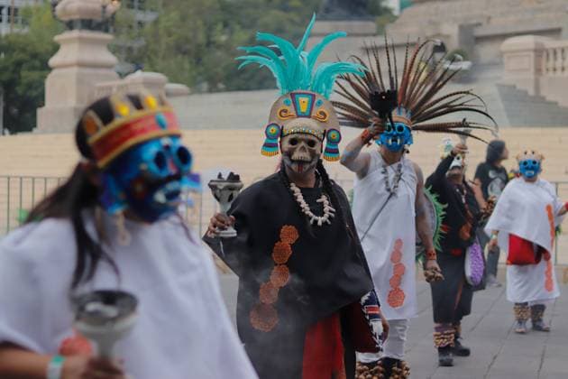 Annual Dia de Muertos Parade Persons taking part during the 2025 Dia de Muertos Parade at Paseo de la Reforma avenue on the Day of the Dead celebration. 1.5 million people attended the annual Dia de Muertos Parade. on November 1, 2025 in Mexico City, Mexico. (Photo by Carlos Santiago Eyepix Group) Copyright: xCarlosxSantiagox xEyepixxGroupx CS_01112025_124854