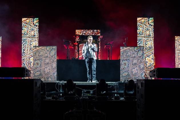 Jean-Michel Jarre At Concert on Registan Square - Samarkand Jean-Michel Jarre performs on the famous Registan Square, as Samarkand hosts the 43rd UNESCO General Conference, a historic gathering of all member states outside Paris for the first time in 40 years, in Samarkand, Uzbekistan, on November 1st, 2025. Photo by Ammar Abd Rabbo ABACAPRESS.COM Samarkand Uzbekistan  Copyright: xAbdxRabboxAmmar ABACAx