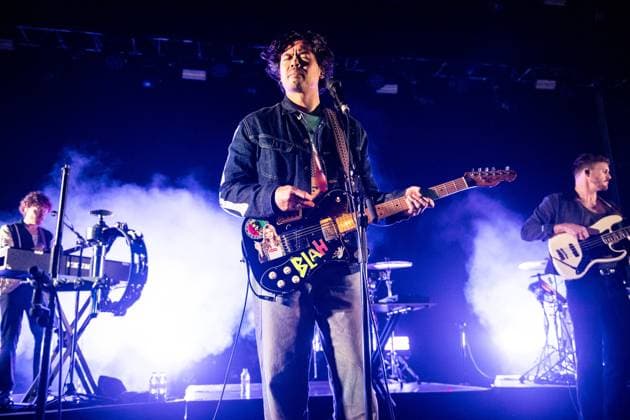 The Temper Trap Perform at Kentish Town Forum, London, UK (L-R) - Guitarist Joseph Greer, Lead singer Dougy Mandagi, bassist Jonathon Aherne of Australian indie rock band The Temper Trap performs at Kentish Town Forum, London, England, UK on Sunday 02 November 2025., Credit:Justin Ng Avalon UK, England, London, Kentish Town Forum Copyright: xJustinxNgx xAvalonx 1049980847