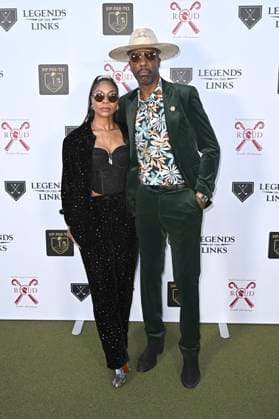 Shahidah Omar, mit Ehemann J.B. Smoove bei der VIP Par-Tee auf dem 6. Rod Dedeaux Foundation Charity Event im Riviera Country Club. Los Angeles, 02.11.2025