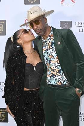 Shahidah Omar, mit Ehemann J.B. Smoove bei der VIP Par-Tee auf dem 6. Rod Dedeaux Foundation Charity Event im Riviera Country Club. Los Angeles, 02.11.2025
