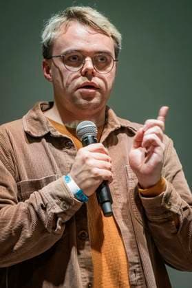 The premiere of the Danish-Czech documentary Mr Nobody Against Putin by director David Borenstein and co-director and lead actor Pavel Pasha Talankin (photo) took place in Archa+, Prague, Czech Republic, November 2nd, 2025. (CTKxPhoto VitxSimanek) CTKPhotoP2025110207159  CTKPhotoP2025110207159