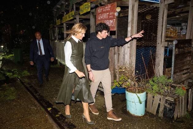 Amsterdam, The Netherlands, 2025-11-03 19:47:53 AMSTERDAM, 03-11-2025, The Offline Club. Queen Maxima during a visit to The Offline Club in Amsterdam. The Offline Club is a social enterprise focused on fostering genuine, personal connections in a time when screens and digital distractions are playing an increasingly important role. PHOTO: NLBeeld Patrick van Emst Credit: NL Beeld Patrick van Emst  Copyright: xx x