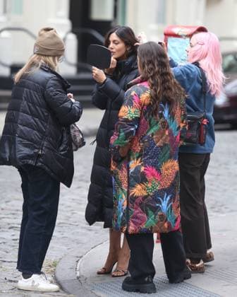 Monica Barbaro and Callum Turner filming a scene for their new movie ˜One Night Only in Soho Featuring: Monica Barbaro Where: New York City, New York, United States When: 03 Nov 2025 Credit: Rob Davis INSTARimages EDITORIAL USE ONLY. NOT FOR USE BY NEWSPAPERS BASED IN THE UK. Copyright: xx instar55239482